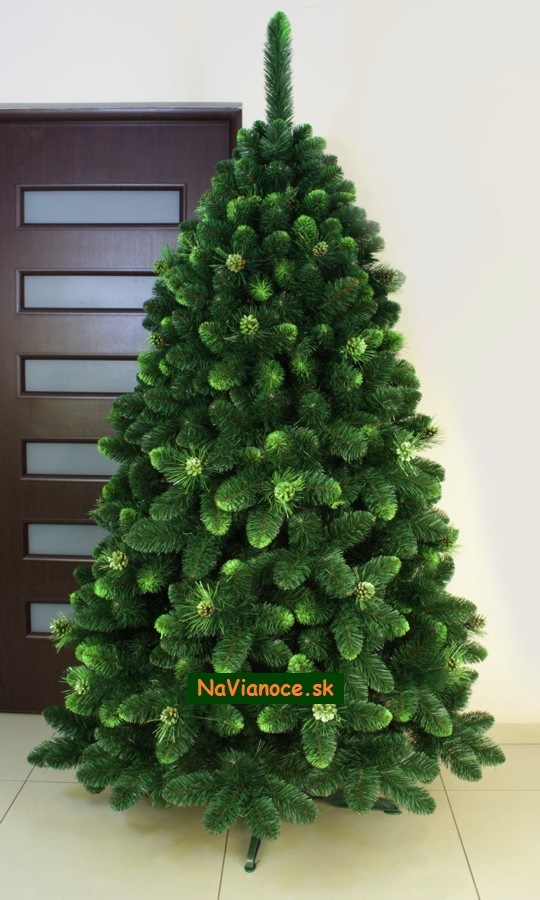 vianočný stromček umelý, zelené šišky